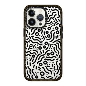 NWOT Casetify iPhone 13 Pro Handdrawn Doodle Confetti Black Impact Case